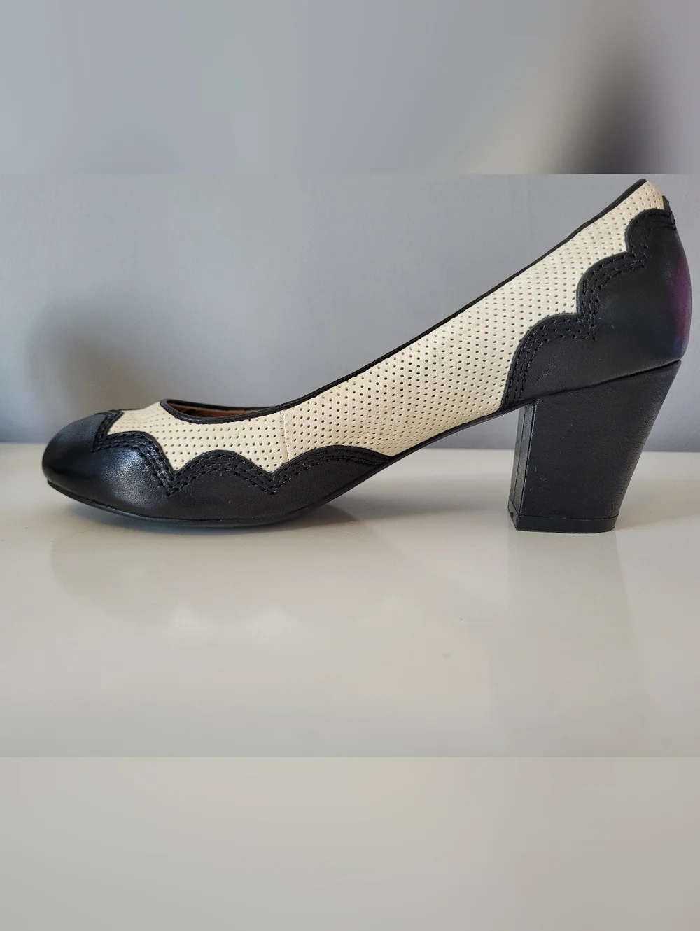 Miss L Fire Perforated Leather Heels, VGUC, Size 39